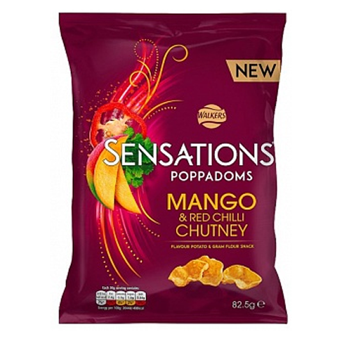 Walkers Sensations Poppadoms Mango & Red Chilli Chutney 9x 82g
