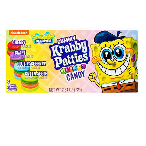 Spongebob Squarepants Gummy Krabby Patties Colors 12x 72g