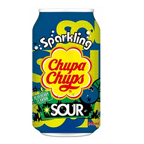 Chupa Chups Sparkling Sour Blueberry 24x 345ml