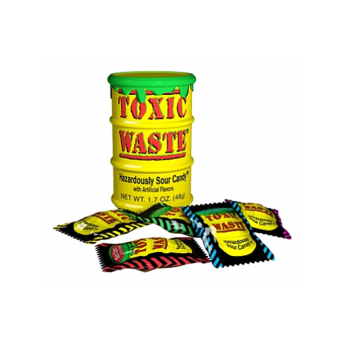 Toxic Waste Sour Candy Drum Yellow 12x 42g