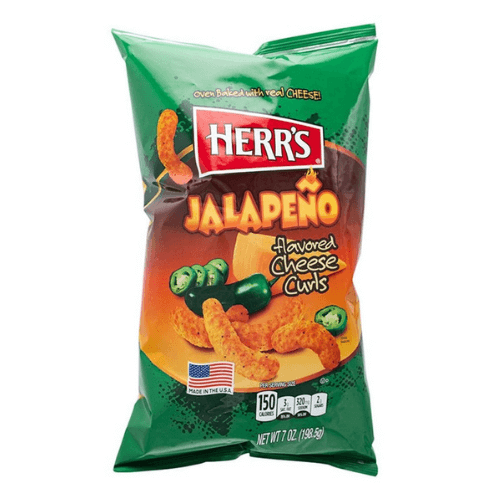 Herr's Baked Cheese Curls Jalapeño 12x 170g