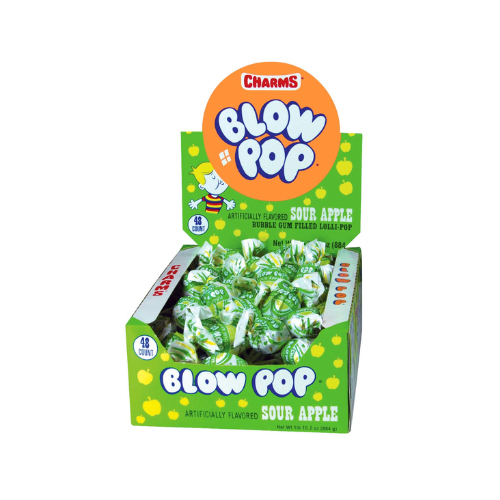 Blow Pops Sour Apple 48x 18g
