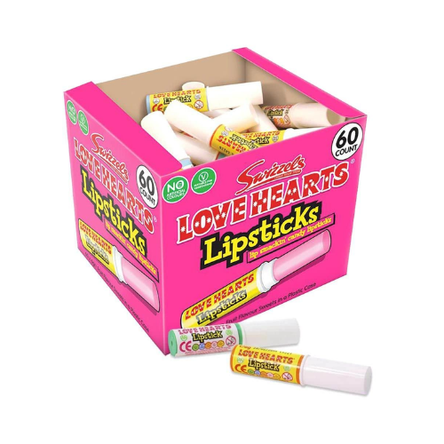 Love Hearts Candy Lipsticks 60 x 6g