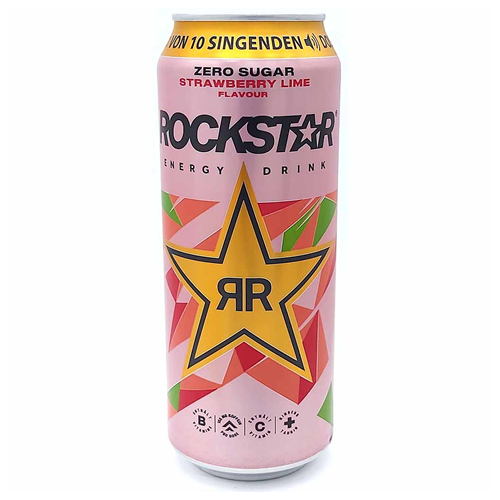 Rockstar Energy Drink Zero Sugar Strawberry Lime Flavour 12x 500ml