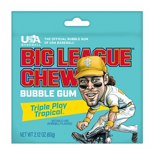 Big League Chew Bubble Gum Triple Play Tropical 12x 60g