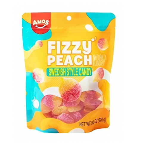 Amos Swedish Style Candy Fizzy Peach 12x 270g