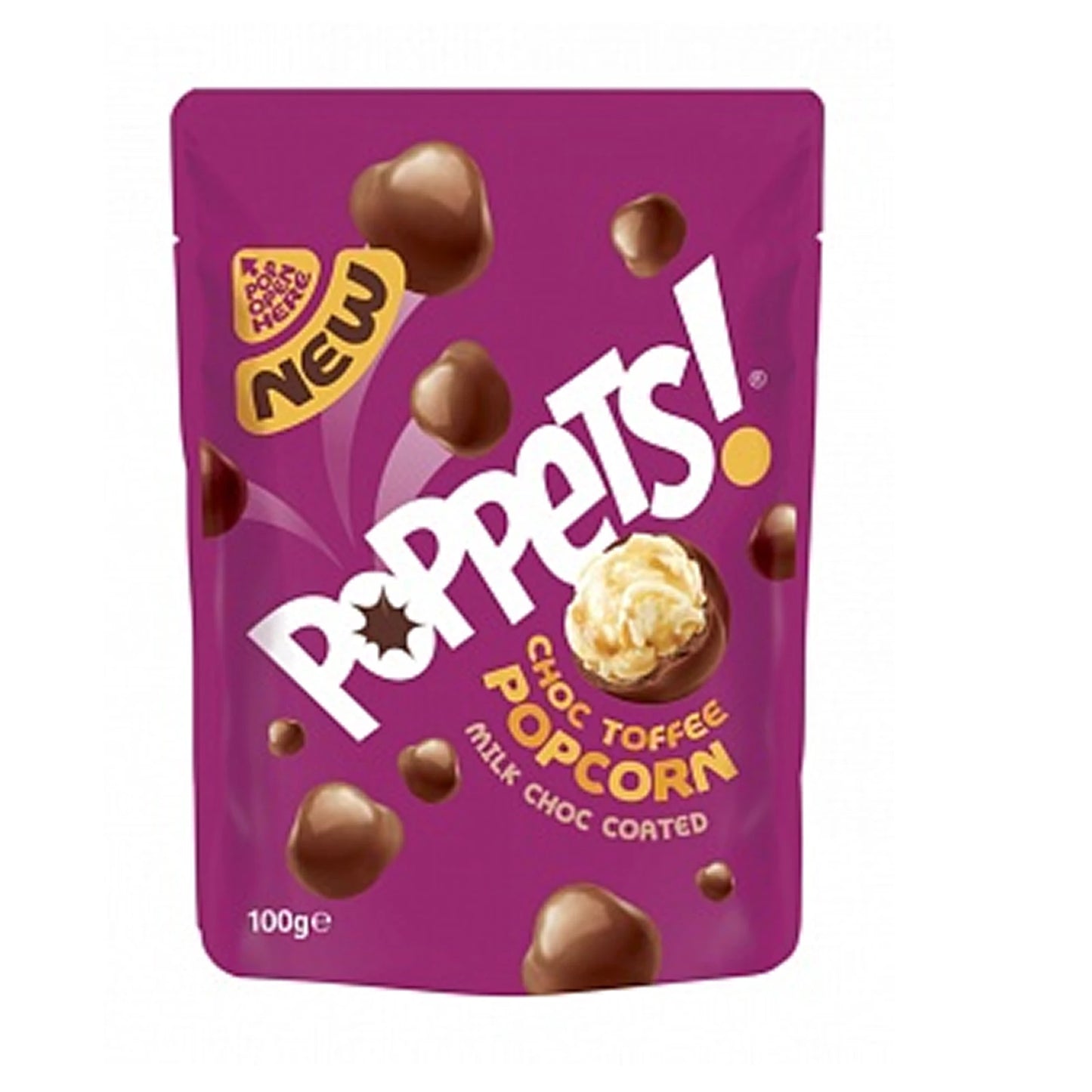 Poppets Milk Choc Coated Toffee Popcorn 9x 100g