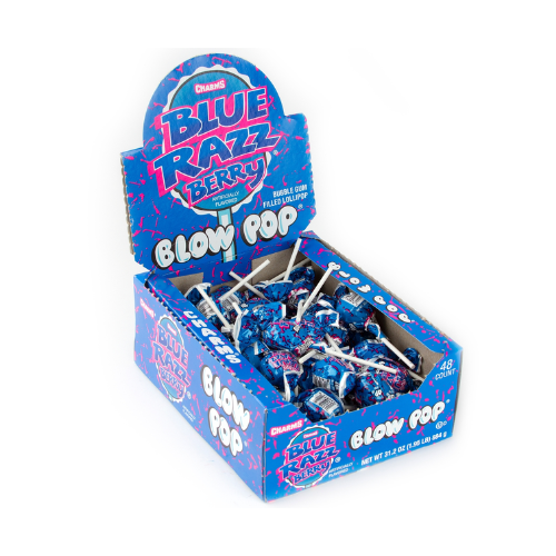 Blow Pops Blue Razz Berry 48x18g