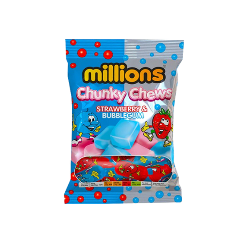 Millions Chunky Chews Strawberry & Bubblegum 12 x 120g