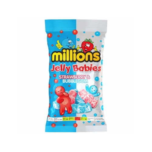 Millions Jelly Babies Strawberry & Bubblegum 10 x 190g