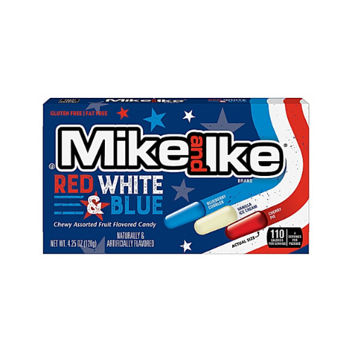 Mike and Ike Red, White & Blue 12 x 120g