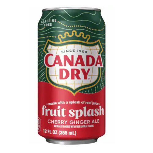 Canada Dry Fruit Splash Cherry Ginger Ale USA 24x 355ml